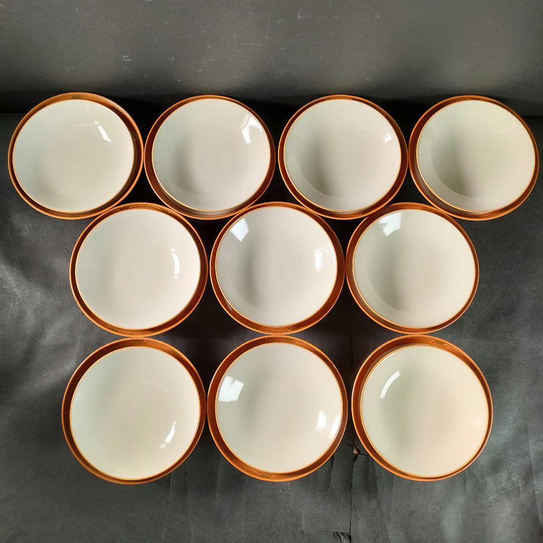 C11-3/素明 銘/金彩京焼蓋茶碗10客組/小鉢/蓋物/茶碗/飾皿/懐石料理