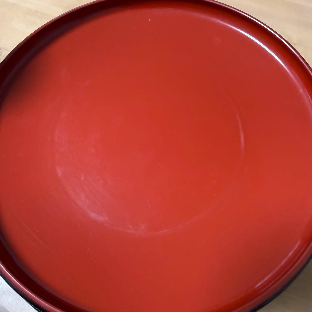 ざるそば 器 竹すだれ お盆　朱渕黒 セット　美品