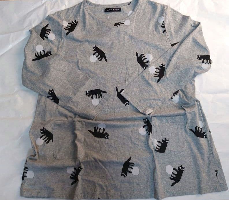 新品タグ付き ワコール パジャマ ワンピ ルームウェア ボール グレー LL