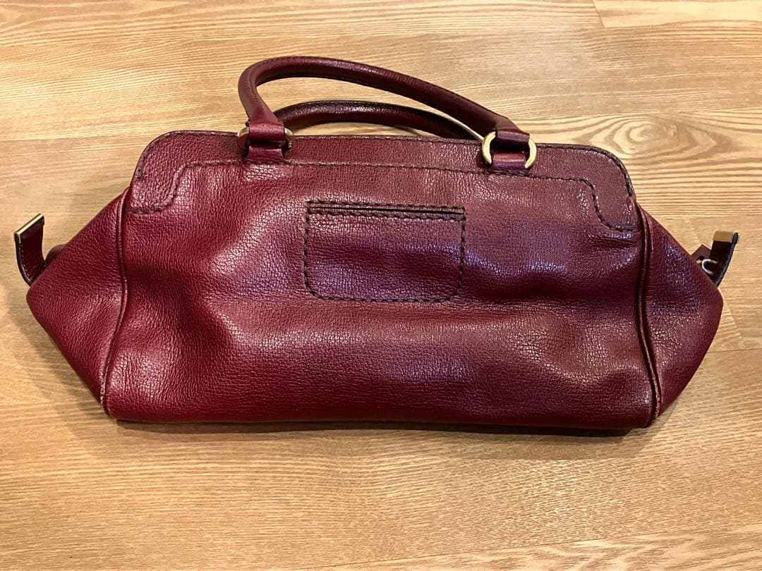 Tod’s 赤レザー ボストンバッグ 袋つき