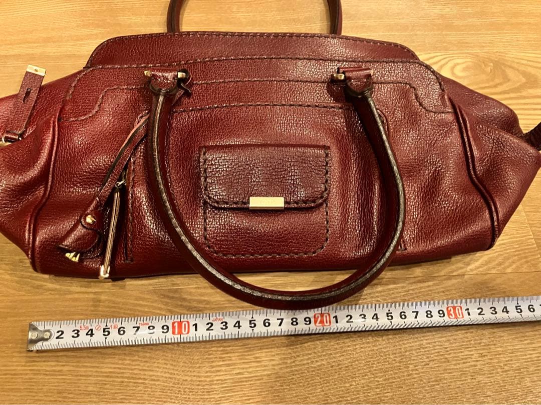 Tod’s 赤レザー ボストンバッグ 袋つき