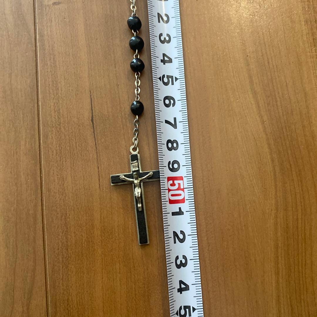 Dolce & Gabbana 黒ビーズ十字架ネックレス