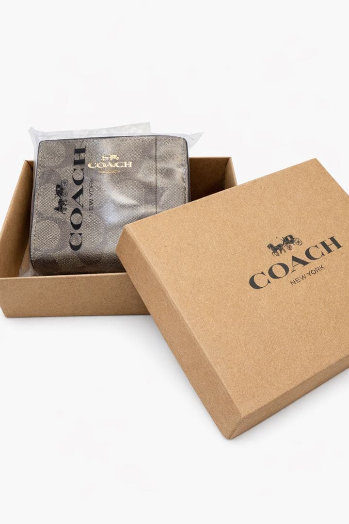 レイチェル COACH コーチ 二つ折り財布 シグネチャー 箱付き