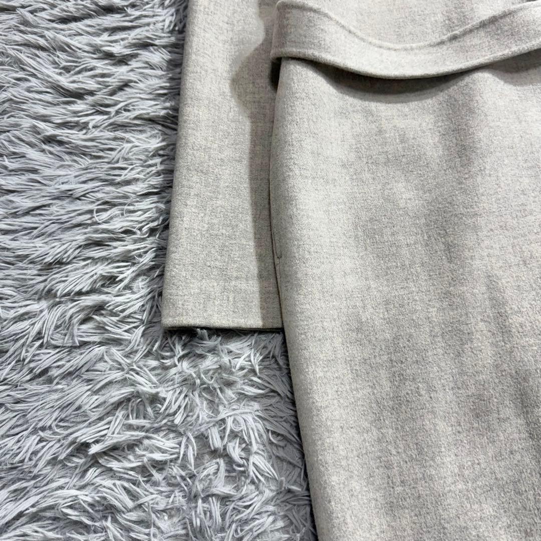 セオリー 定価8.7万 ORIANA ダブルフェイスフードコート ベルト グレー