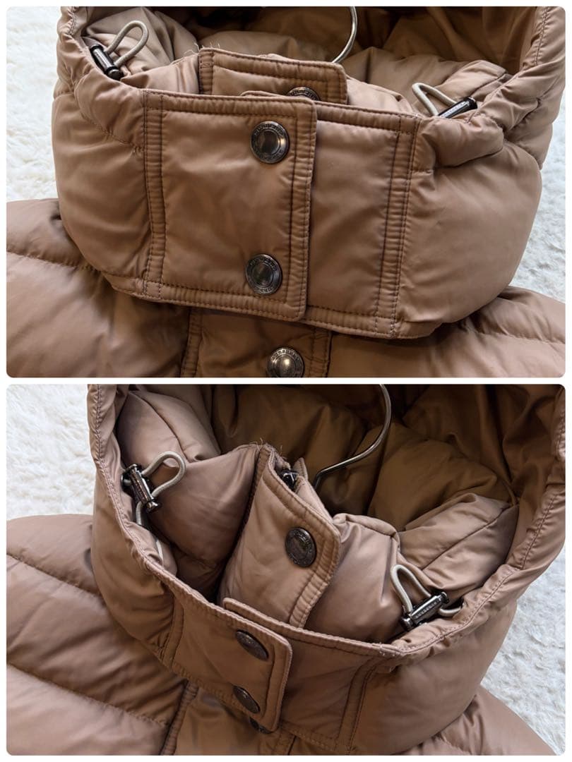 美品✨バーバリーロンドン ダウンコート メガノバチェック 腰ベルト ベージュ M