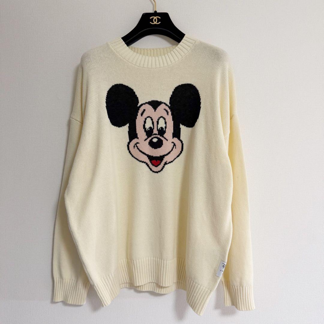 Disney SERIES by MUS 　ミッキー　MD FACE ニット