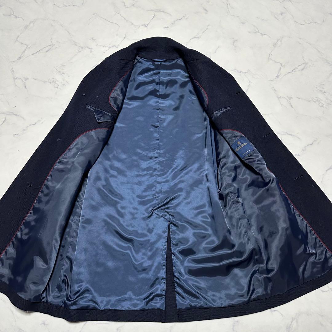 極美品　ブルックスブラザーズ　ステンカラーコート　ネイビー　紺ウール100%