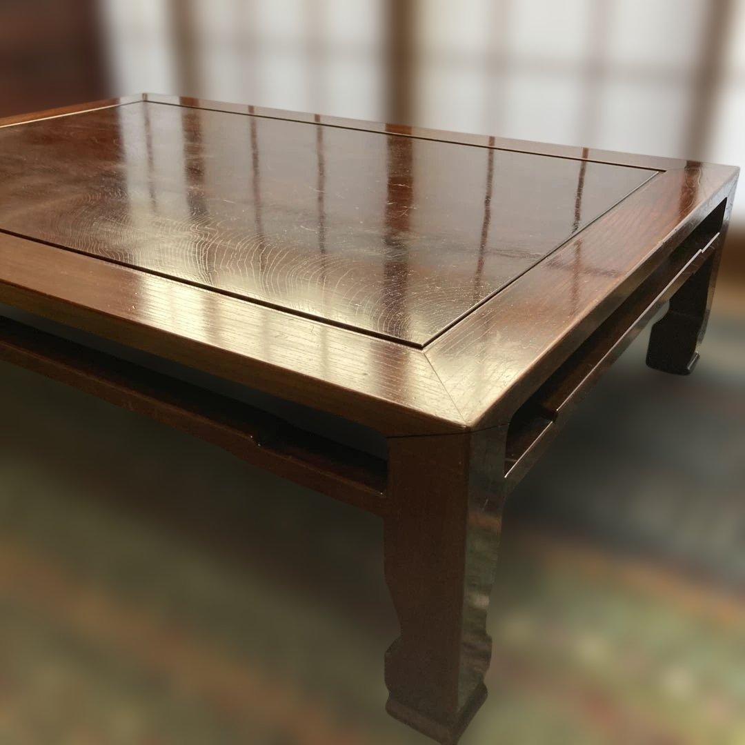 レトロ　木製ダークブラウン座卓