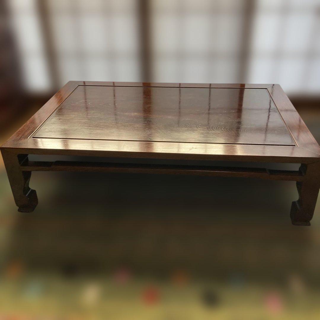 レトロ　木製ダークブラウン座卓