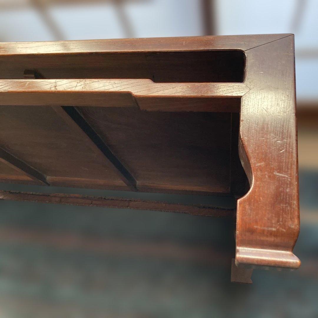 レトロ　木製ダークブラウン座卓