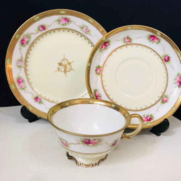 オールドノリタケ  薔薇　金盛　ビジュー