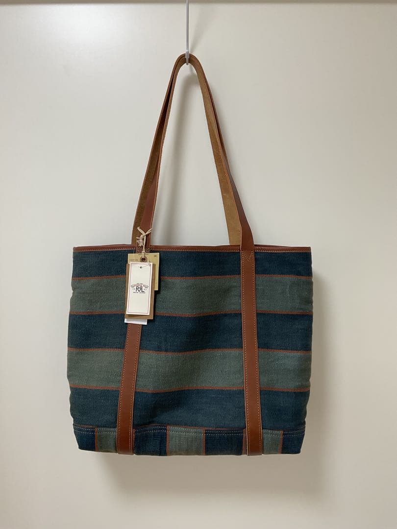 未使用！RRL ハンドウーブン インディゴ ストライプド トートバッグ