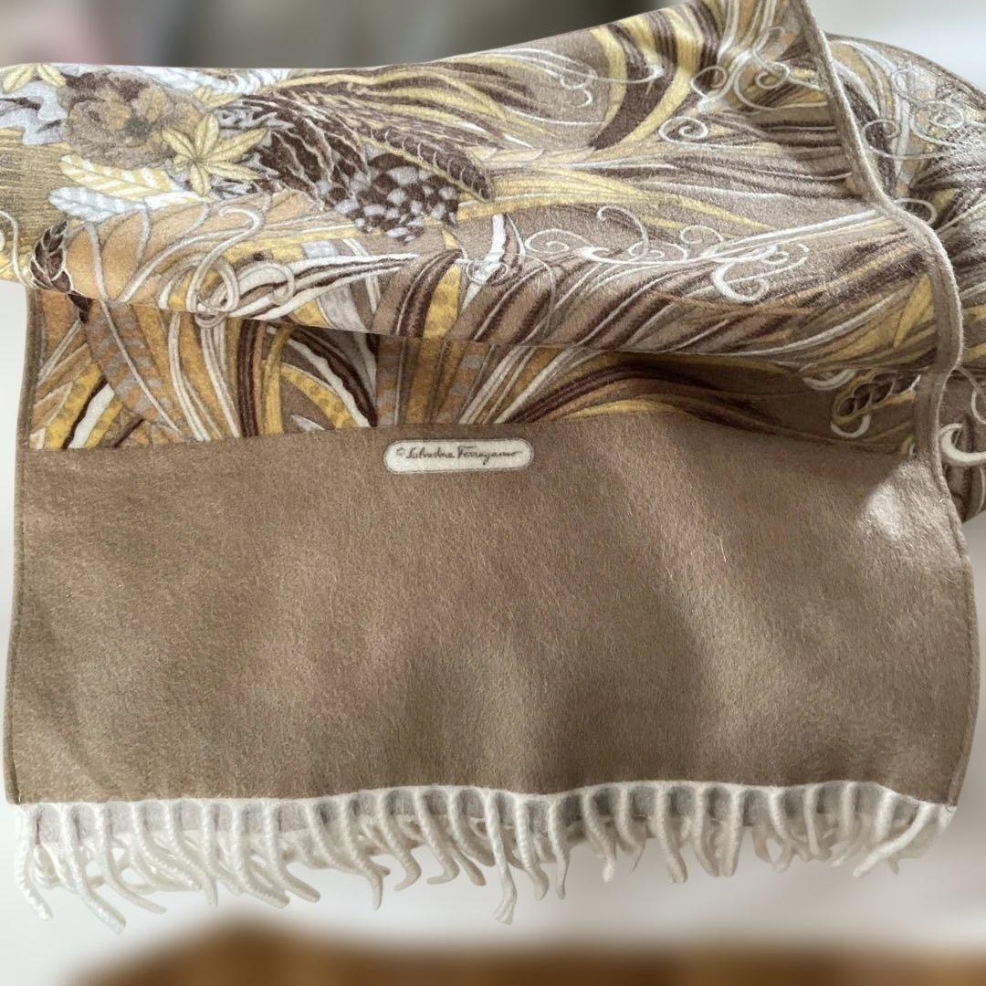 カシミア　１００％　ストール ブラウン・ゴールド系