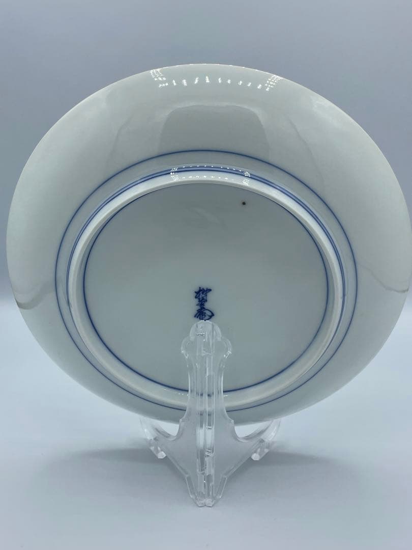 十三代 酒井田柿右衛門 染錦 波千鳥文 額皿 飾皿