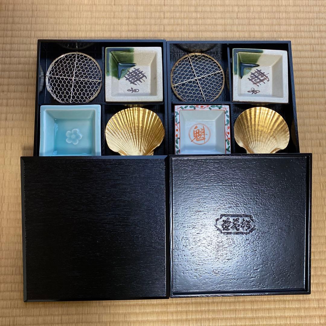 お値下げ松花堂弁当　金箔貝皿付き　五客　Ｂ