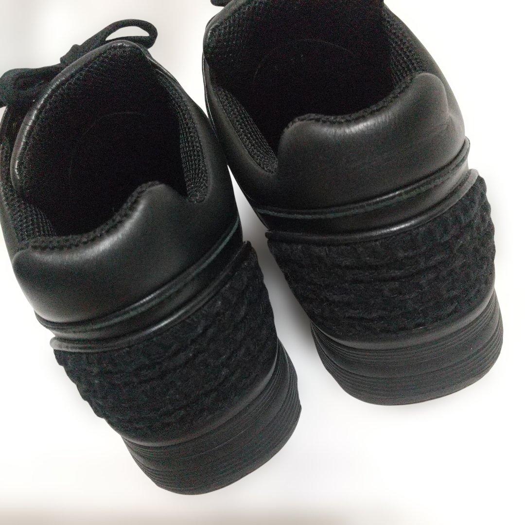 美品 CHANEL ブラック レザースニーカー 37 (24cm)