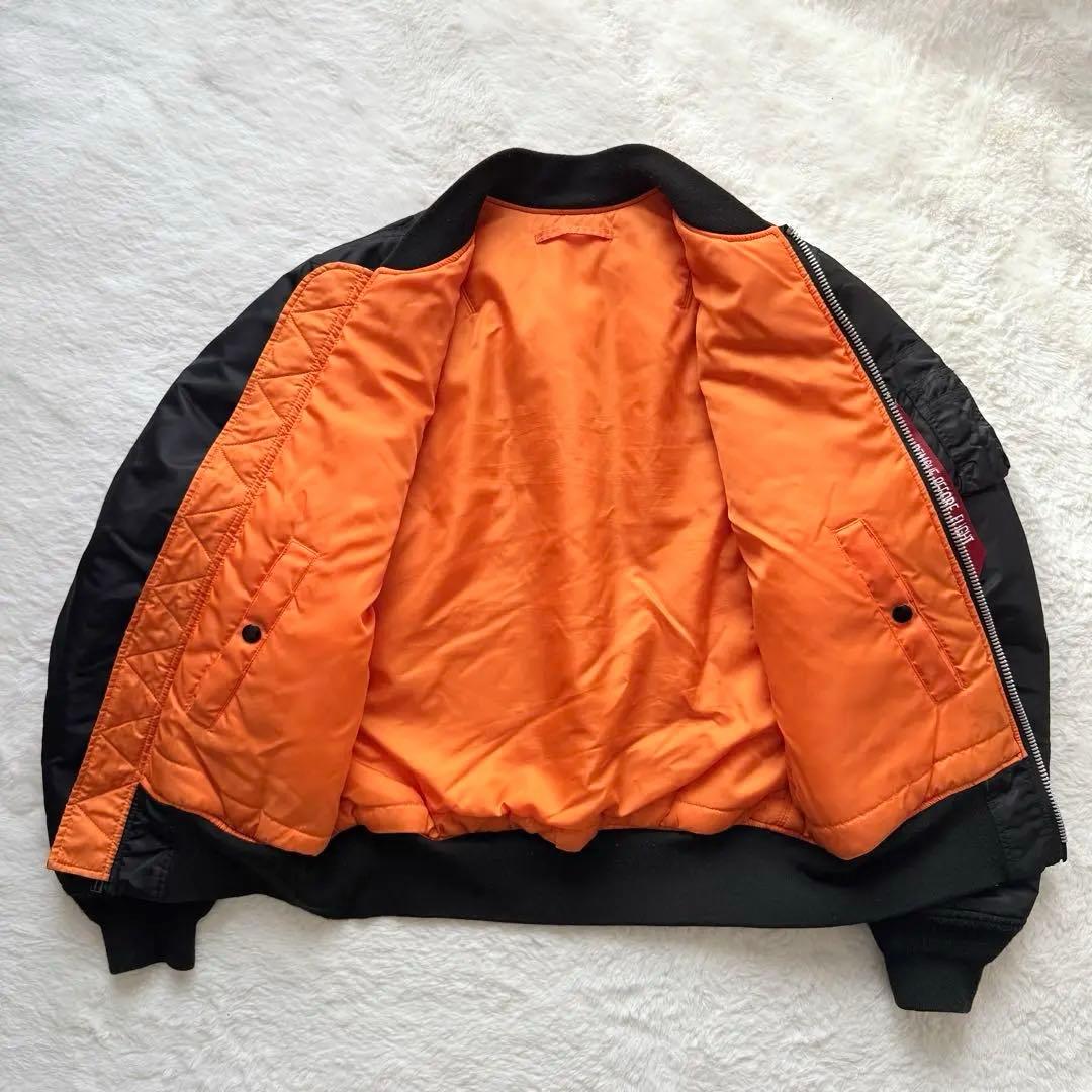 ✨MA-1！ALPHA INDUSTRIES L ブラック リバーシブル 短丈