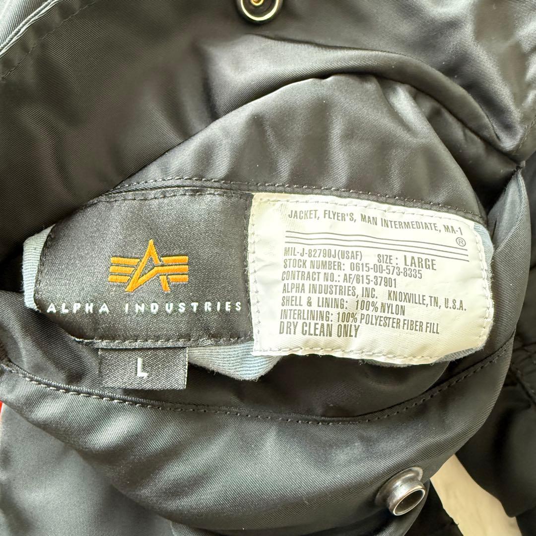✨MA-1！ALPHA INDUSTRIES L ブラック リバーシブル 短丈