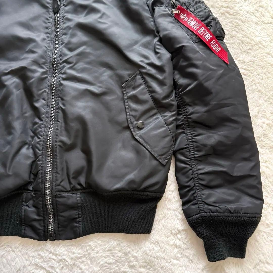 ✨MA-1！ALPHA INDUSTRIES L ブラック リバーシブル 短丈