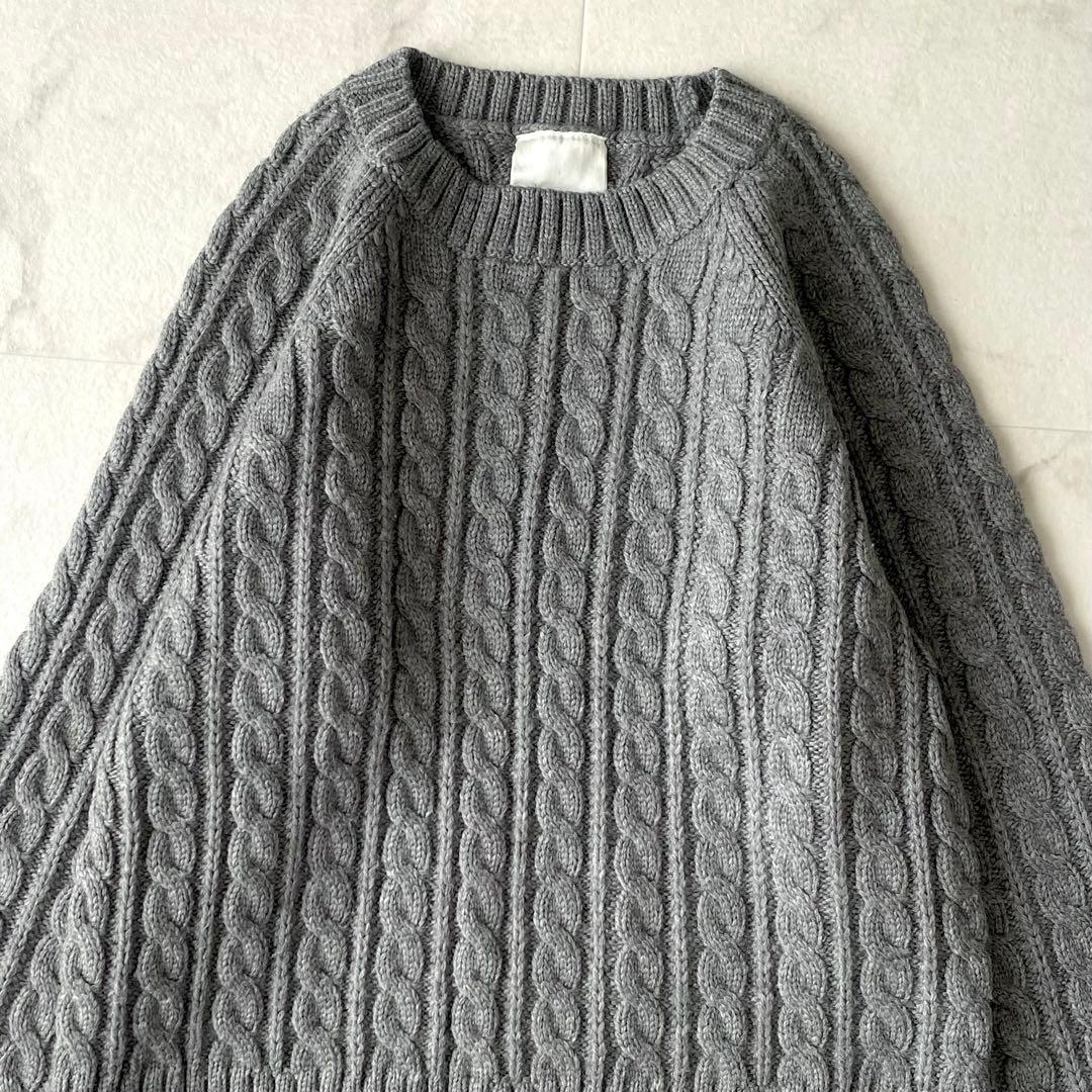 美品.定価3.2万☆ウィムガゼット ケーブル編み クルーネックニット