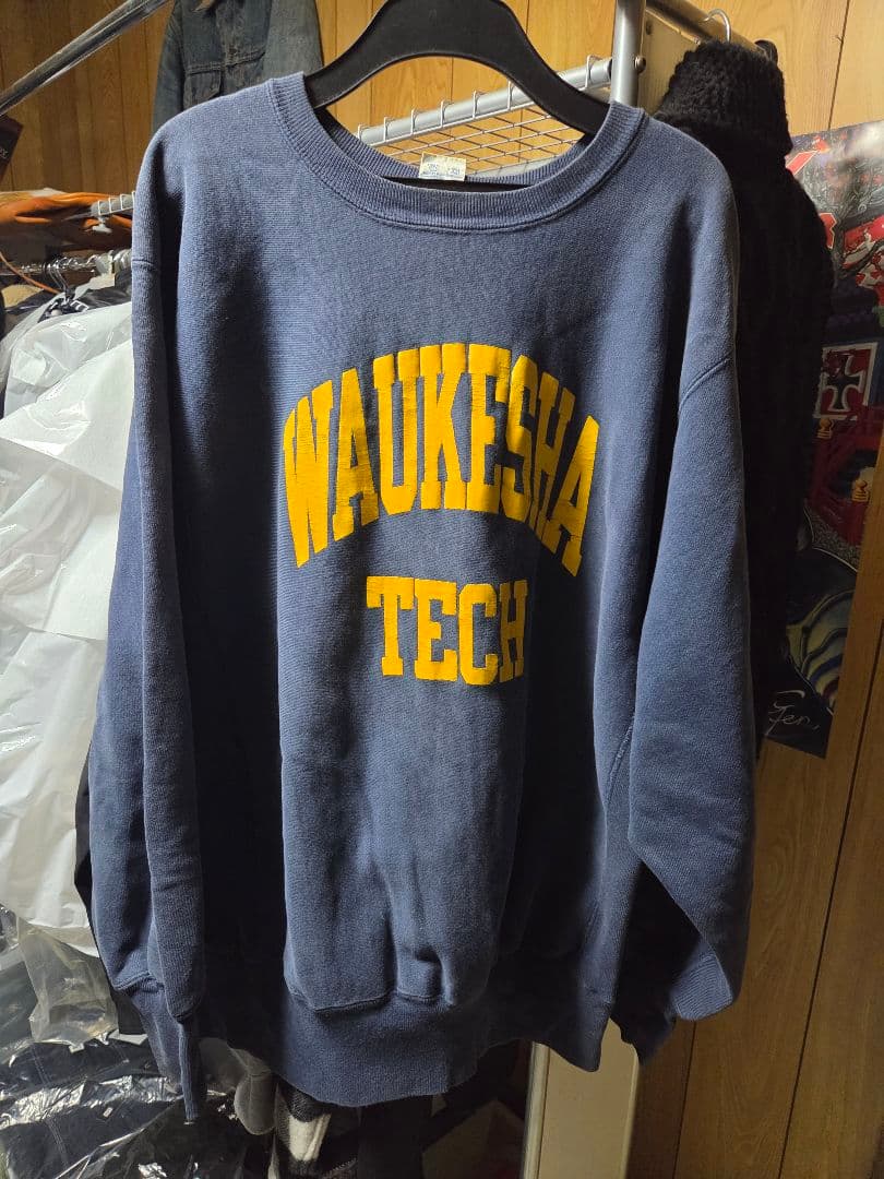 90's チャンピオン リバースウィーブ ネイビー　カレッジロゴ　スウェット