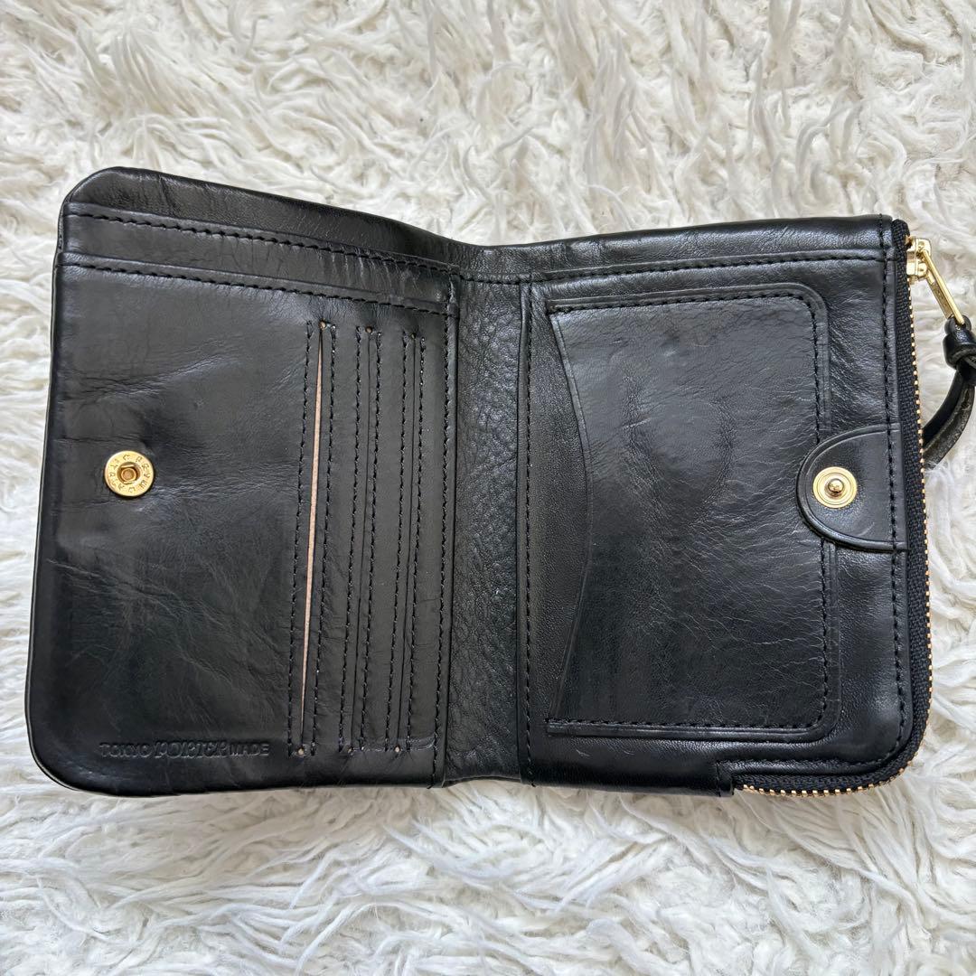 希少 美品 ポーター ソーク 二つ折り財布 コンパクトウォレット 黒