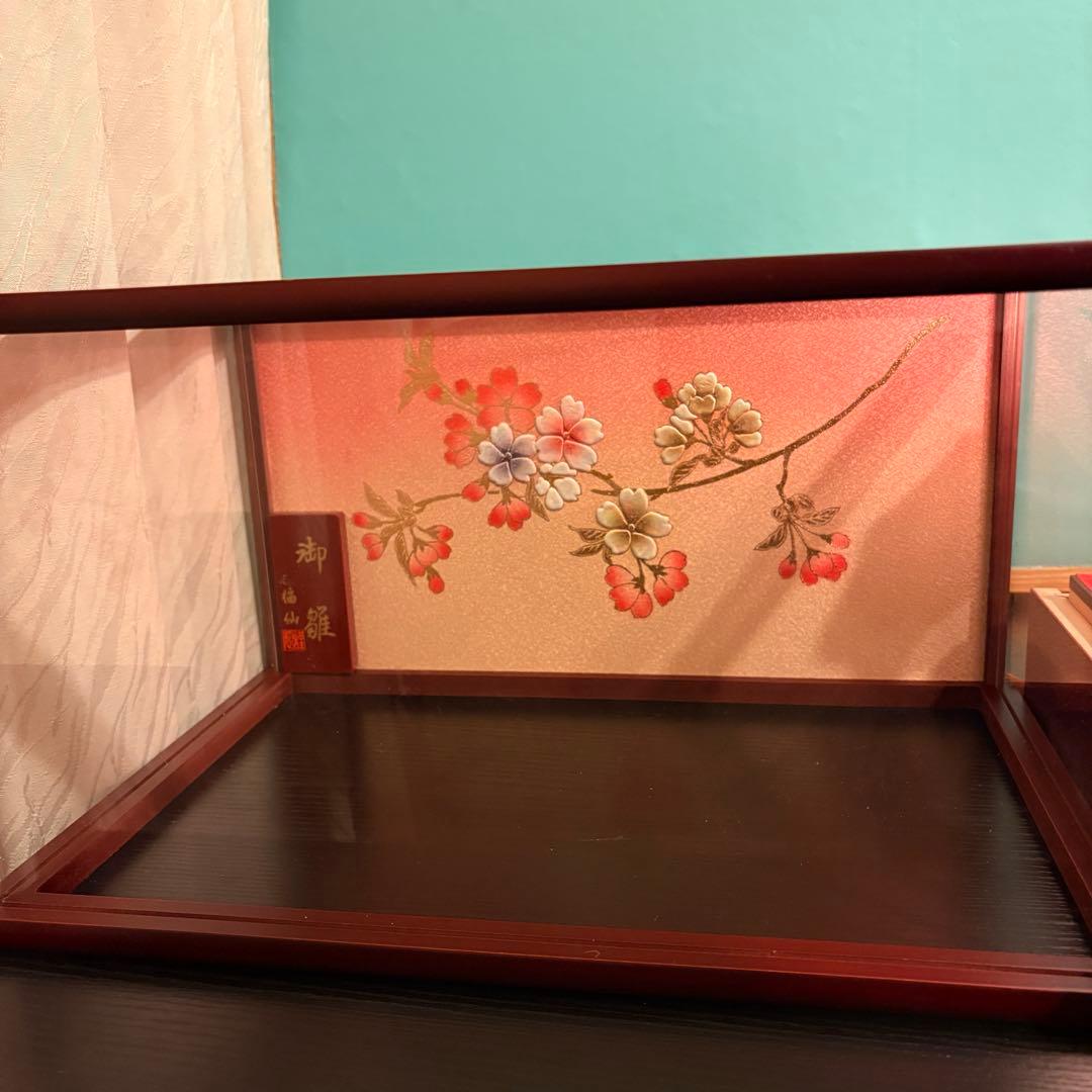 福仙 雛人形セット ケース入り ライト 桜の装飾付き