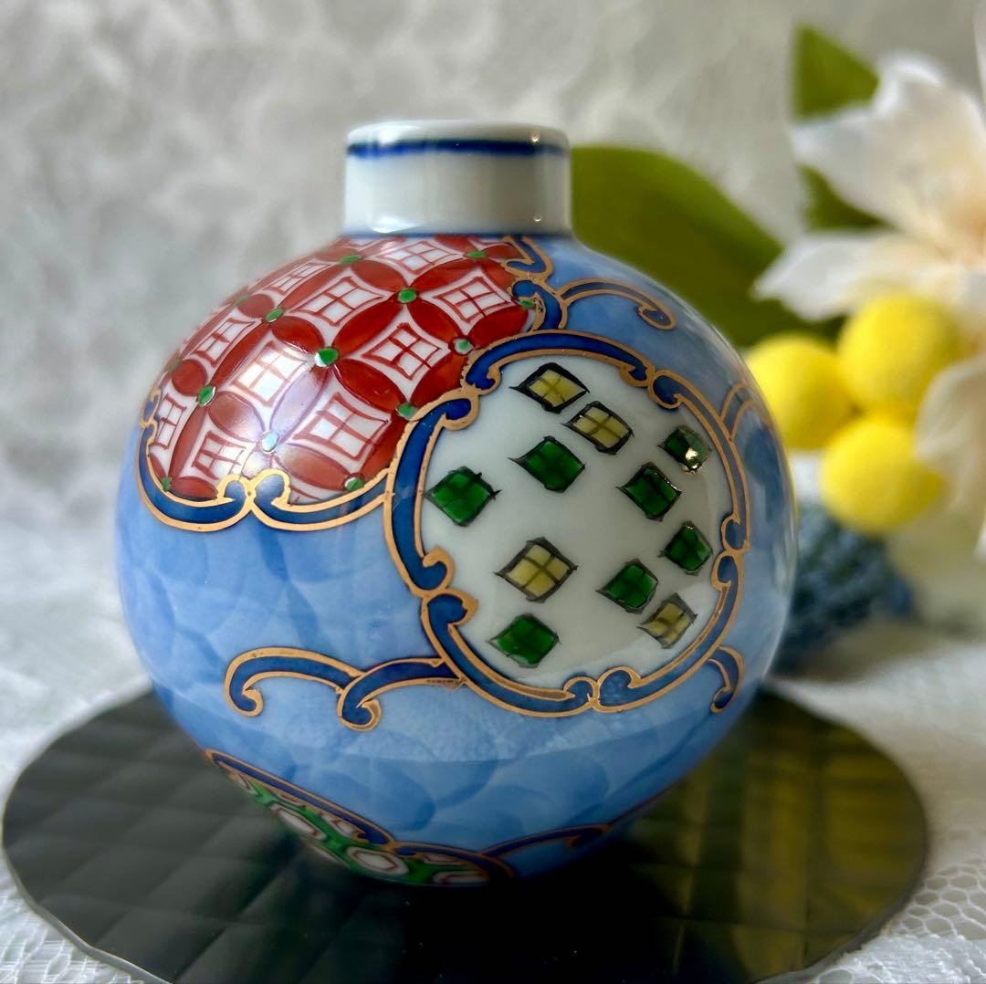 ❇︎新品・未使用　源右衛門花瓶　染錦間取地紋　小花瓶