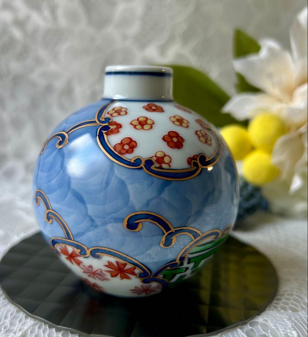 ❇︎新品・未使用　源右衛門花瓶　染錦間取地紋　小花瓶