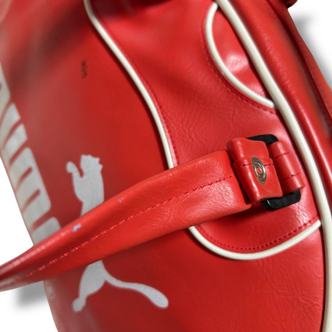 プーマ ボストンバッグ レッド ビッグロゴ 昭和レトロ