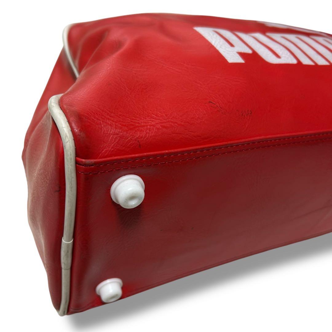 プーマ ボストンバッグ レッド ビッグロゴ 昭和レトロ