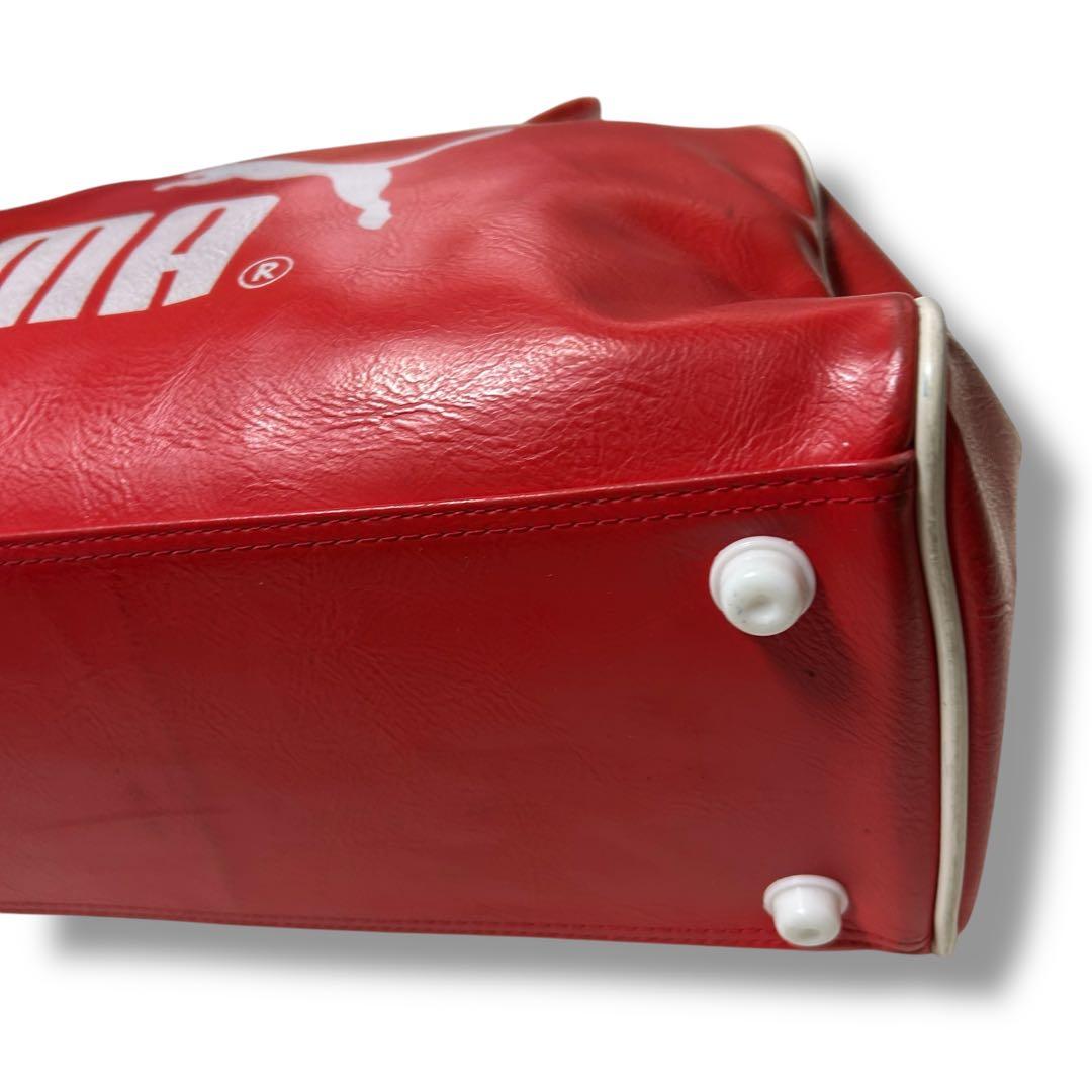 プーマ ボストンバッグ レッド ビッグロゴ 昭和レトロ