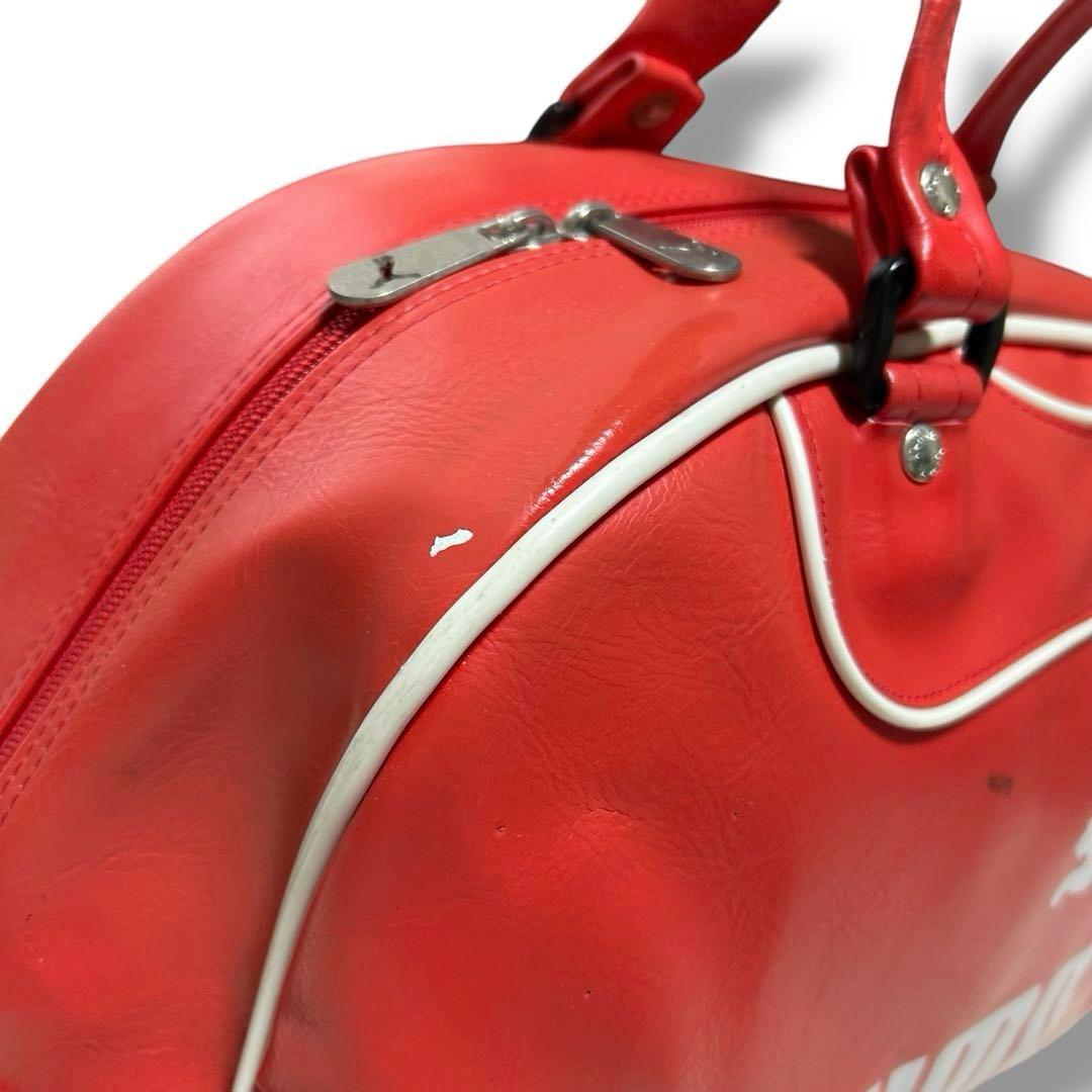 プーマ ボストンバッグ レッド ビッグロゴ 昭和レトロ