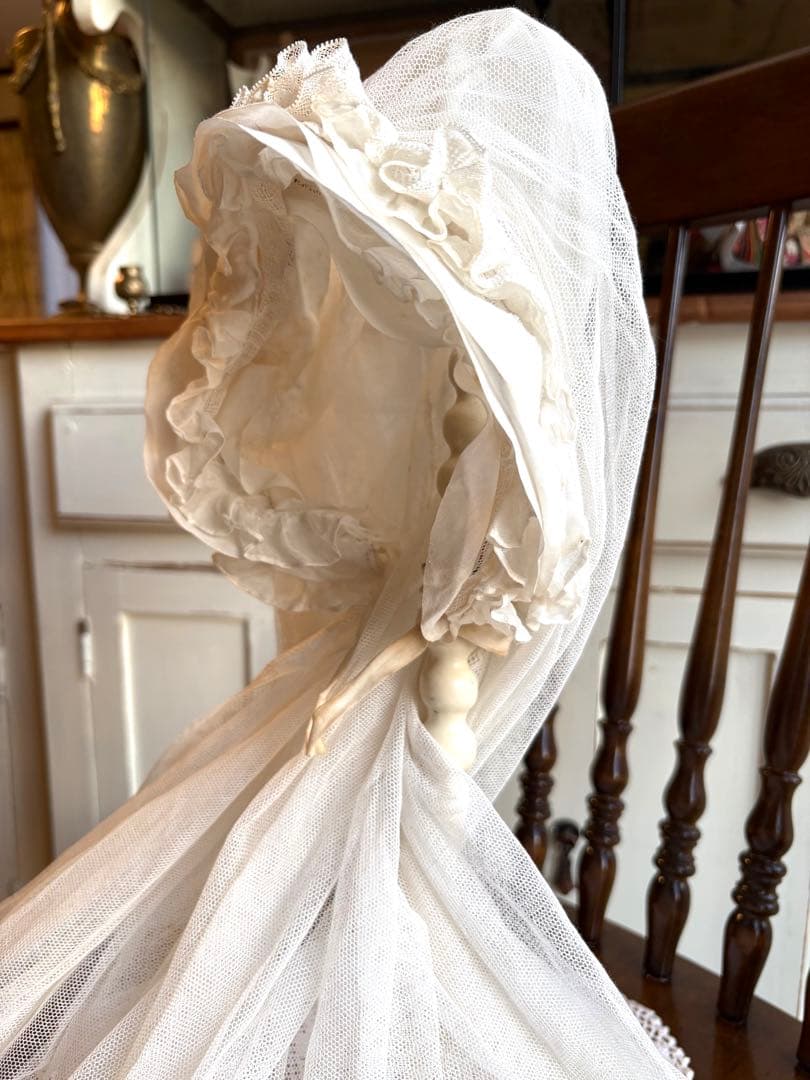 フランスアンティーク　セカンドコミュニオン　ヴェール　ボネ　初聖体拝領　ロザリオ