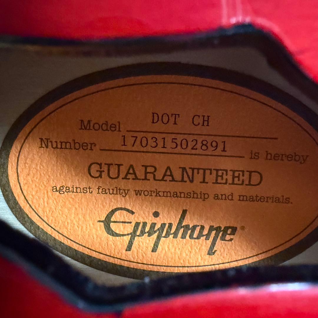美品　Epiphone エピフォン Dot CH セミアコ エレキギター ケース