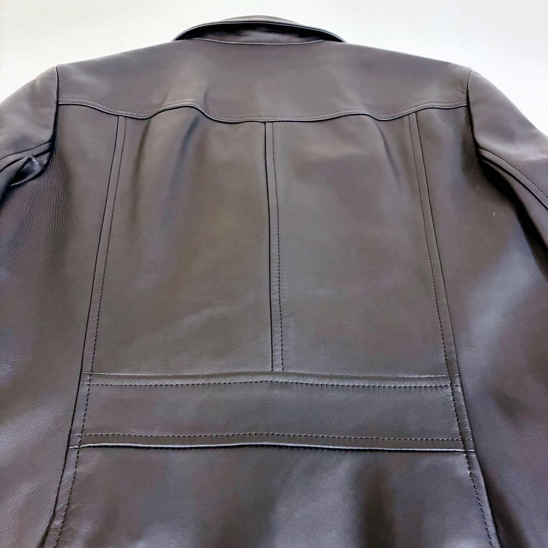 美品 BURBERRY LONDON ラムレザー ジャケット　テーラード 黒