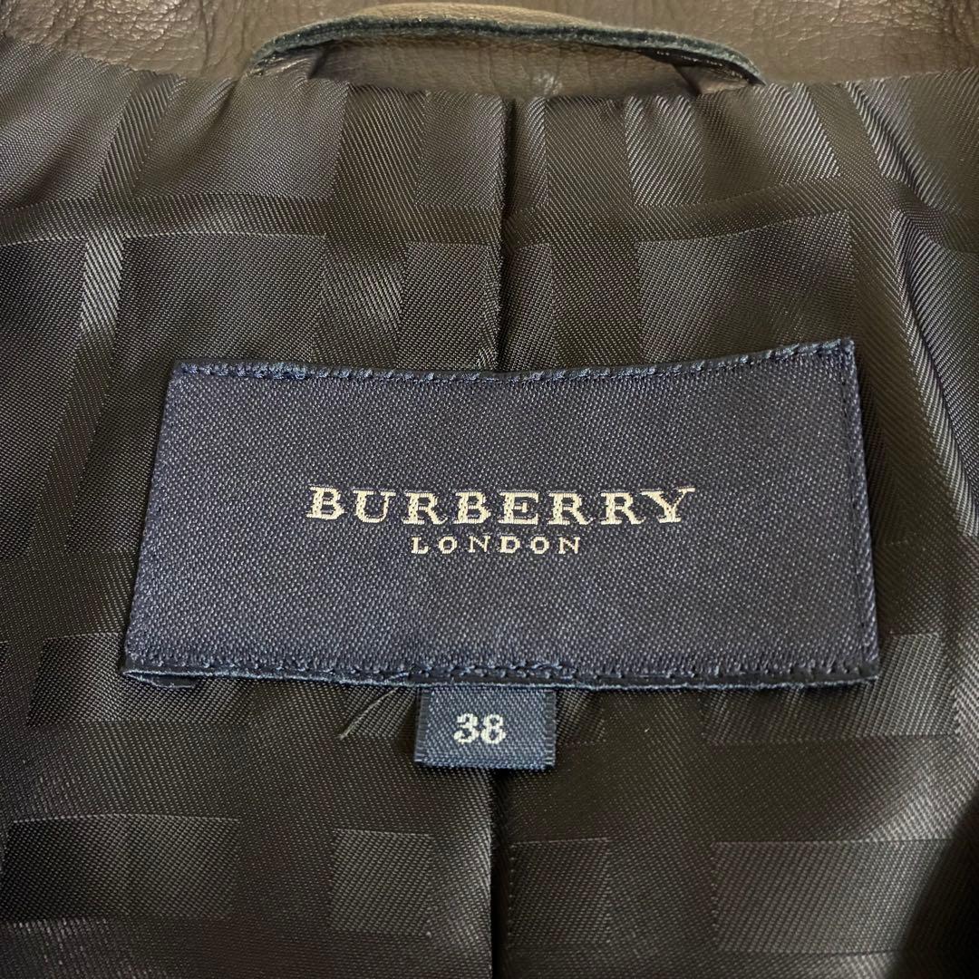 美品 BURBERRY LONDON ラムレザー ジャケット　テーラード 黒