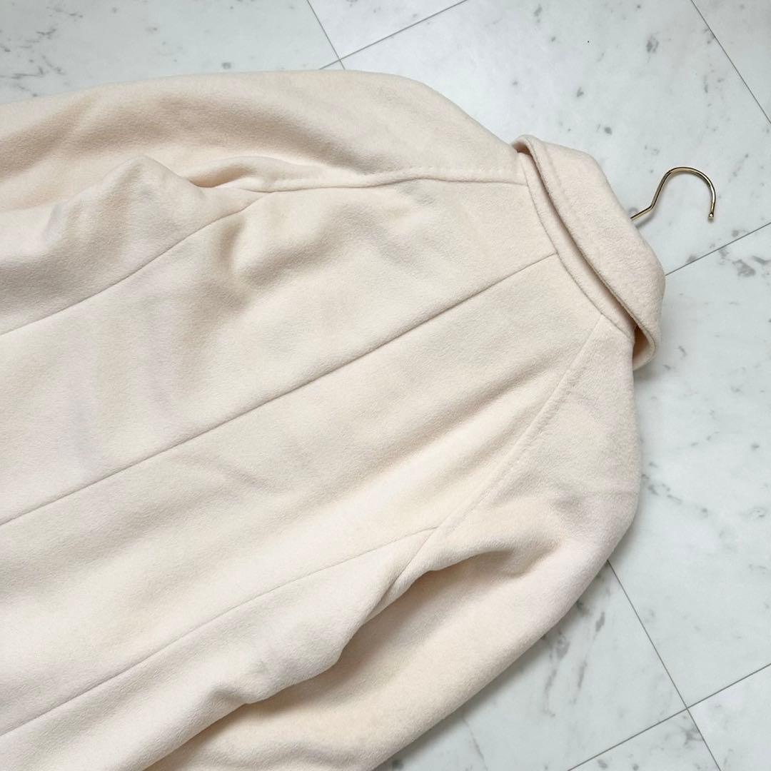 カシミヤ混❤️MaxMara 最高級ライン　ロングコート　ダブル　ホワイト　L
