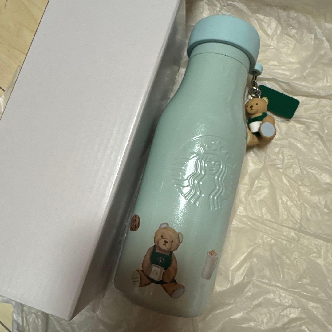 スタバ ジェラピケ リッドカバーベアチャーム付き タンブラー ミントグリーン