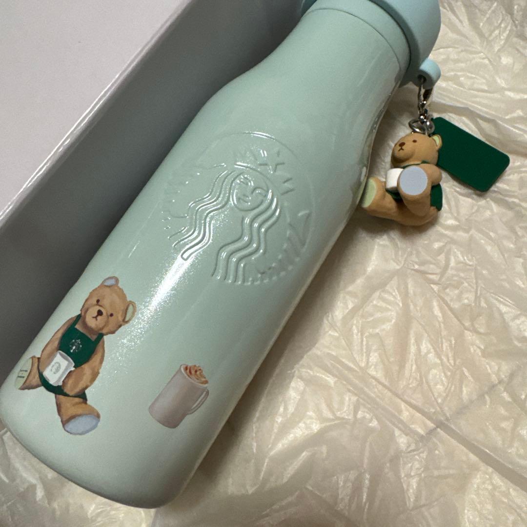 スタバ ジェラピケ リッドカバーベアチャーム付き タンブラー ミントグリーン