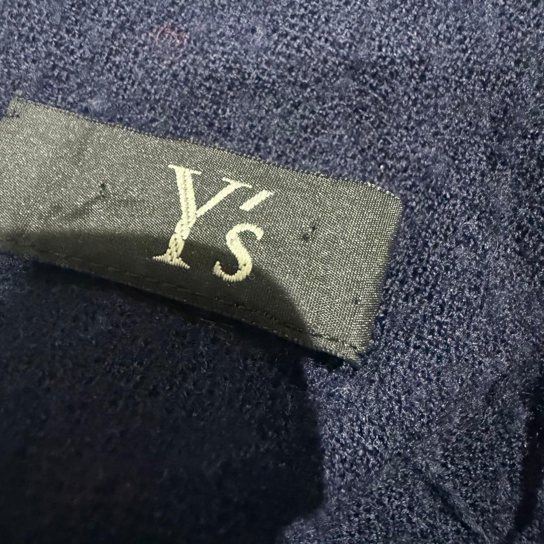 y's ダブル　レイヤード　ストール　ショール　ウール　チェック　ブラウン