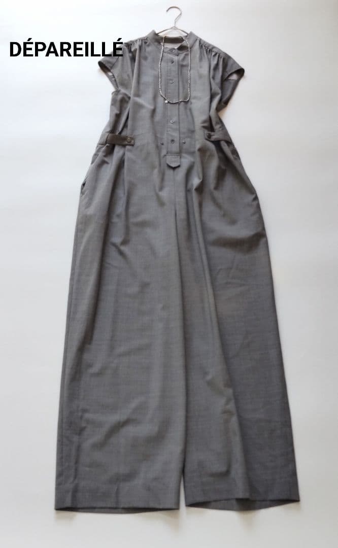 極美品 23SS デパリエ×エクラ サマーウールコンビネゾン オールインワン