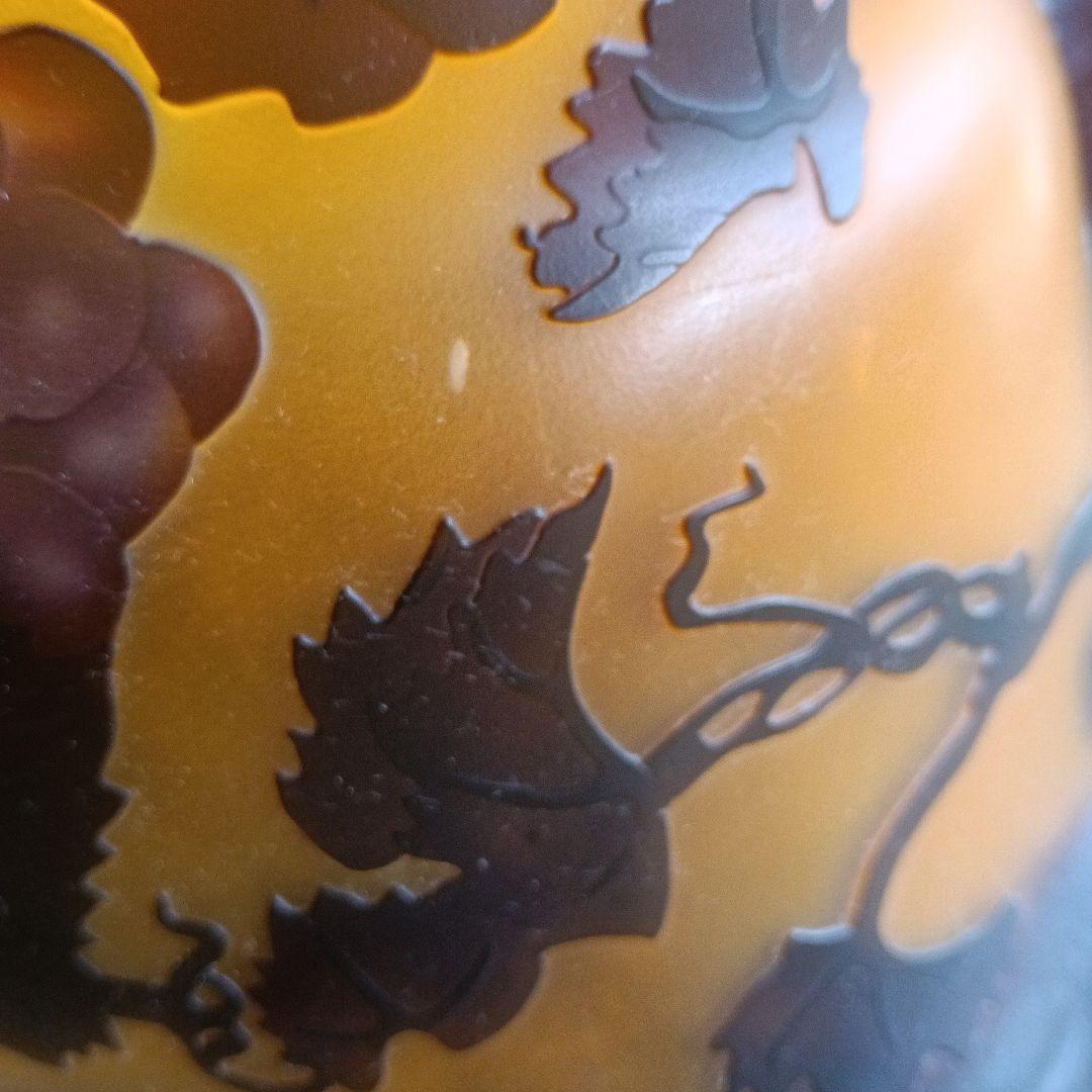 ガレ風　ヴィンテージ ブドウ模様 ガラスランプ