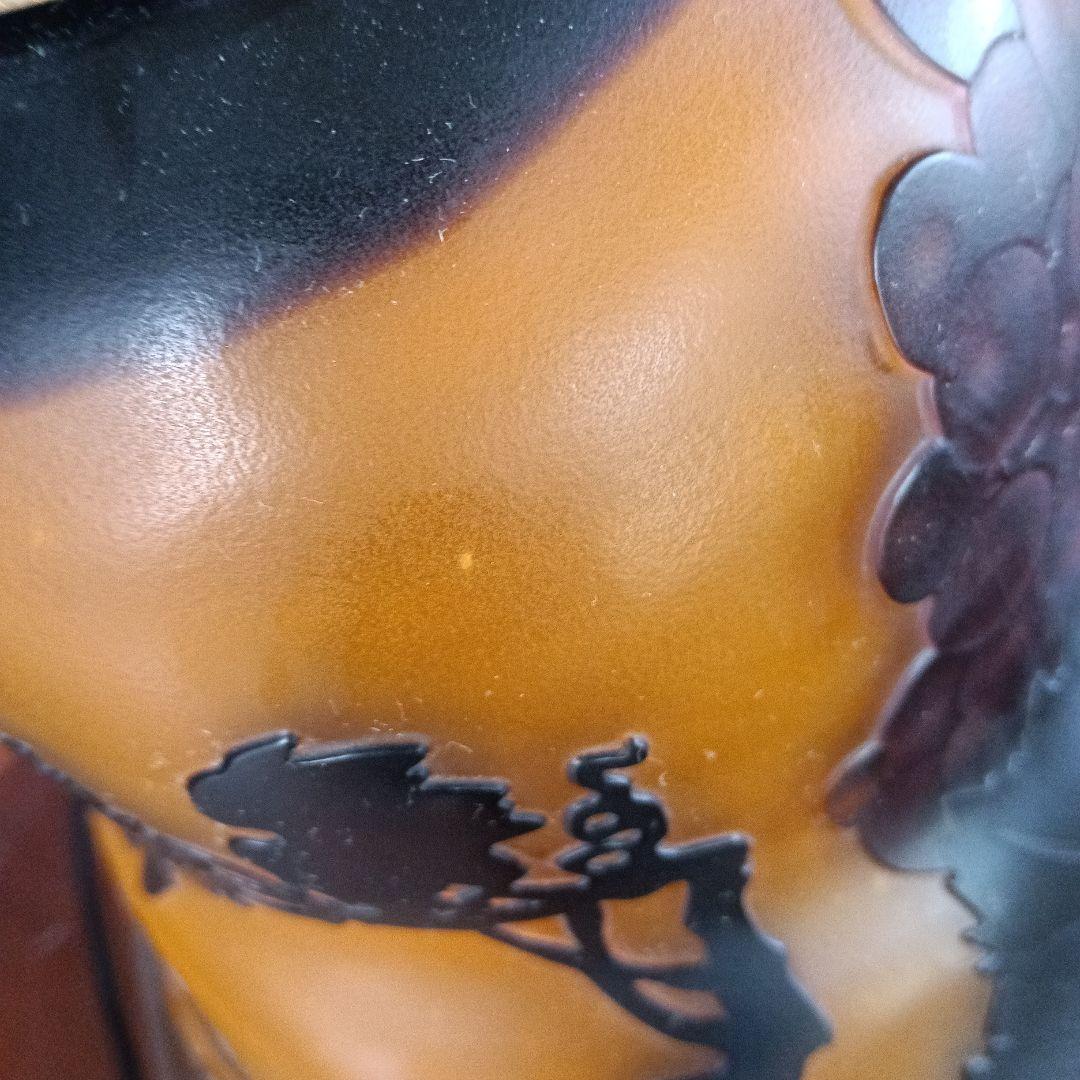 ガレ風　ヴィンテージ ブドウ模様 ガラスランプ