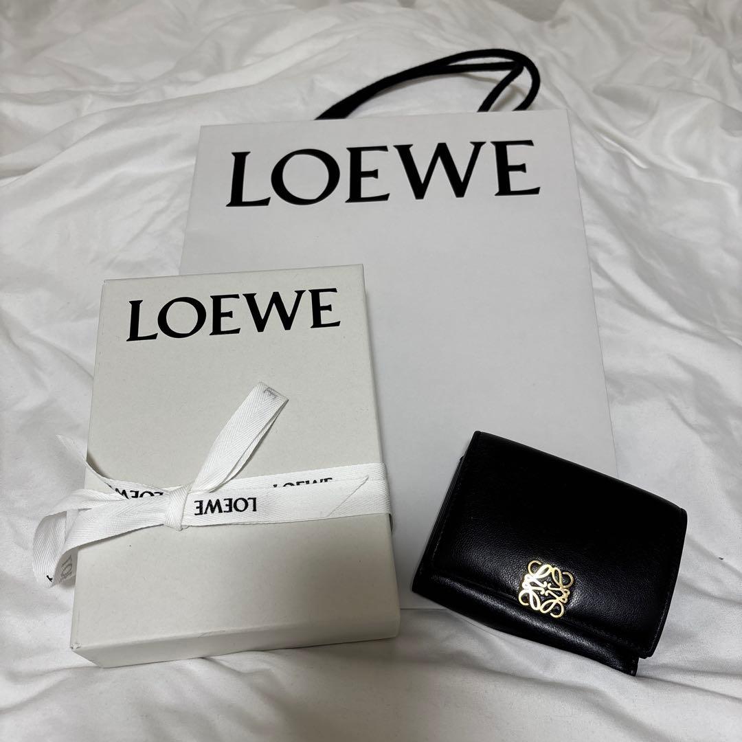 LOEWE ロエベ 財布 ミニ財布 ウォレット ミニウォレット 三つ折財布 黒