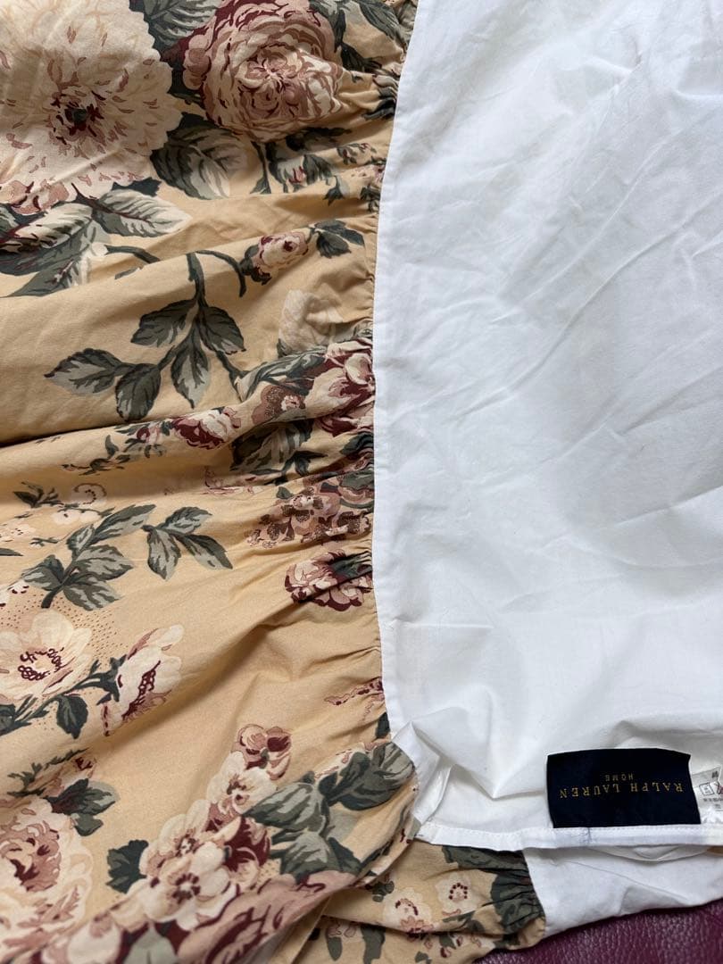 ☆激レア　ラルフローレン　ベッドスカート　ダブルベッド　茶花柄　シーツ☆