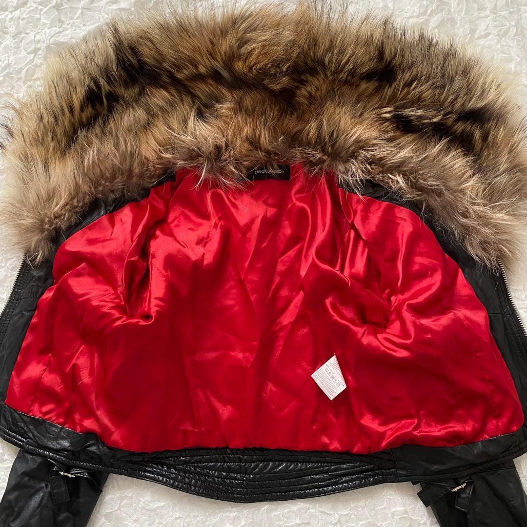 土日限定★DSQUARED 2 　レザージャケット　ファー付き　Y2K