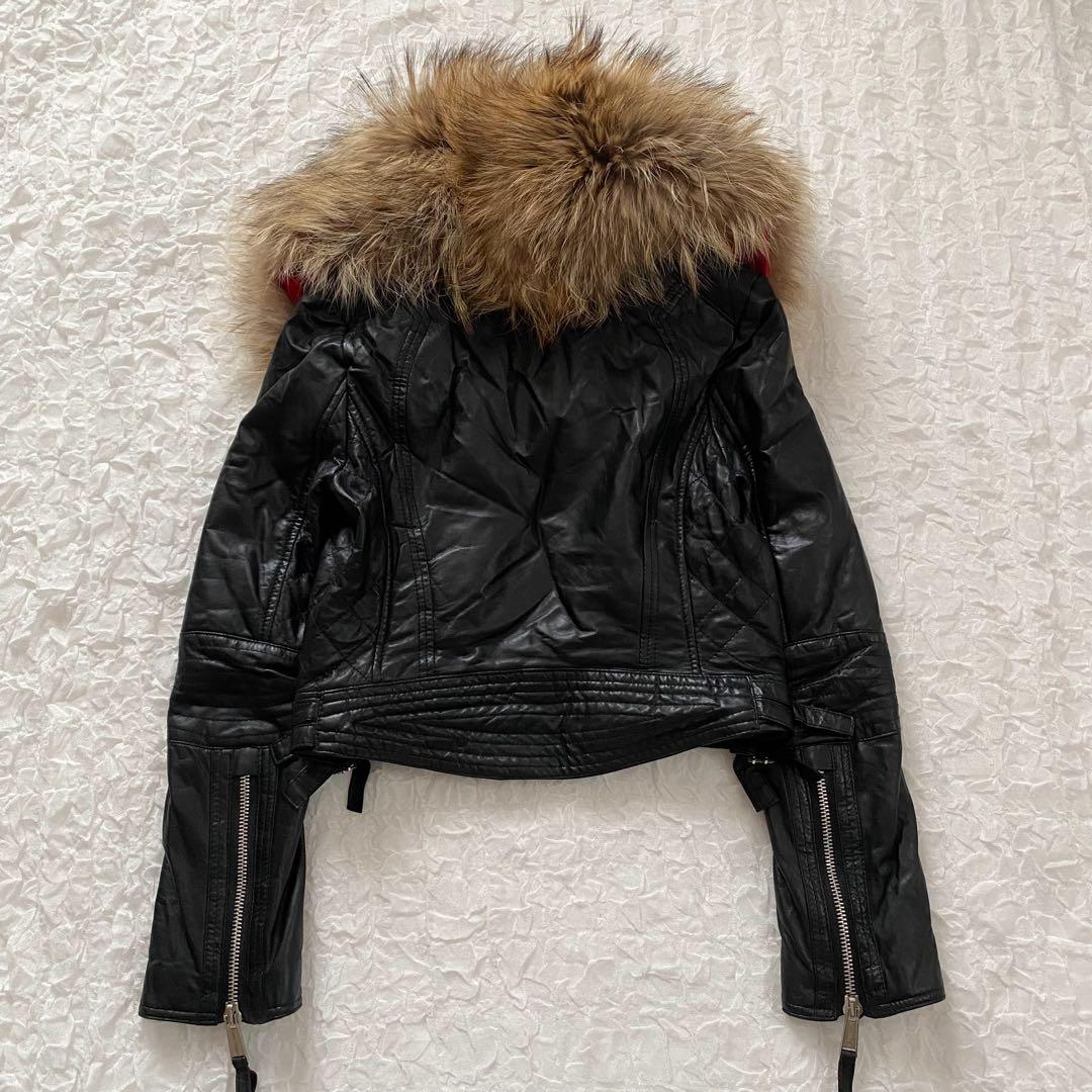 土日限定★DSQUARED 2 　レザージャケット　ファー付き　Y2K