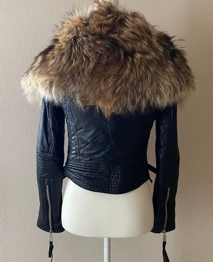 土日限定★DSQUARED 2 　レザージャケット　ファー付き　Y2K