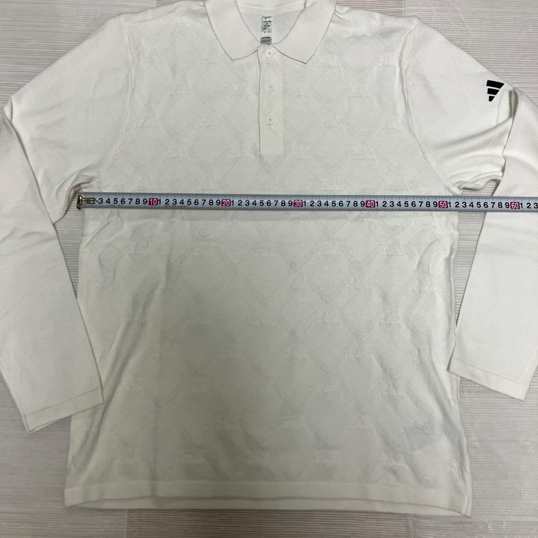 送料無料 新品 adidas GOLF アーガイル柄セーター ポロ XL WT